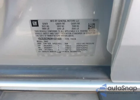 2017 Chevrolet Colorado Lt z USA, uszkodzony, nr VIN 1GCGSCEN2H1331408